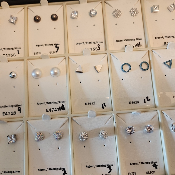 BNWOT - LOF STERLING SILVER EARRINGS (23 PAIRS) - Picture 3 of 6